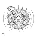 Sun and Moon tattoo design idea