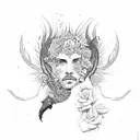 a MAN paiting tattoo design idea