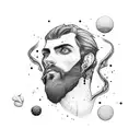 a MAN paiting tattoo design idea