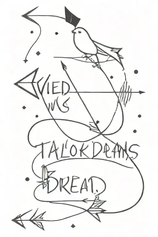 Pls suggest some tattoo ideas with simple arrow and taylor swift wildest dreams lyrics tattoo design idea