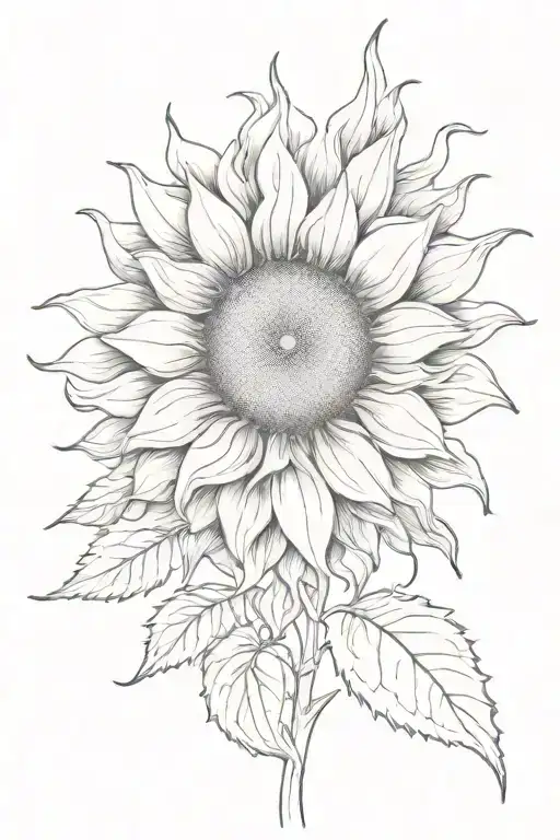 sunflower facing a sun tattoo tattoo design idea