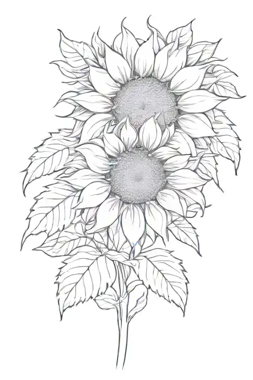 sunflower facing towards the sun tattoo design idea