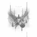 Moment mori script written on tricep tattoo design idea