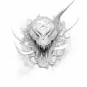 Moment mori script written on tricep tattoo design idea