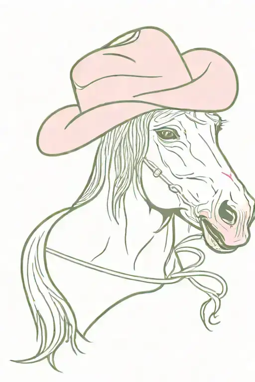 Chappell roan, pink pony club, pink cowboy hat tattoo design idea