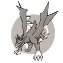 Black and white charizard tattoo design idea