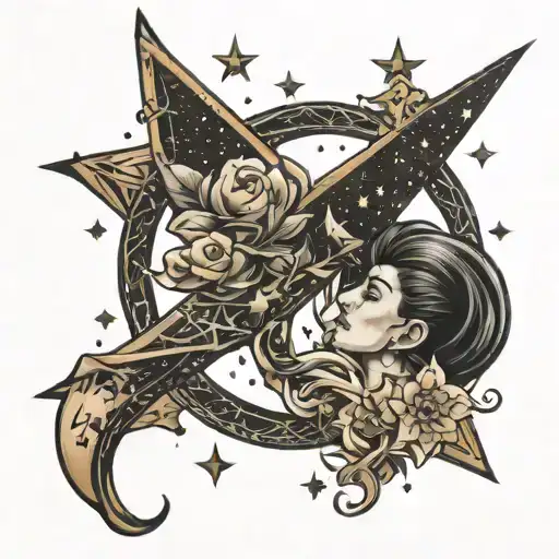 figure made of stars tattoo design idea