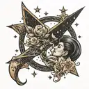 figure made of stars tattoo design idea