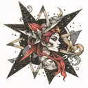 figure made of stars tattoo design idea