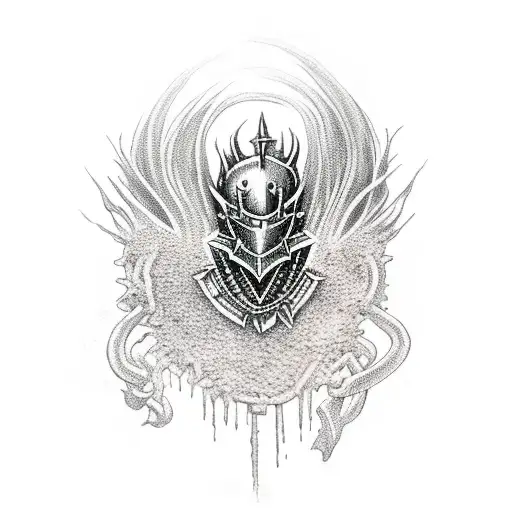dark souls with chain tattoo design idea