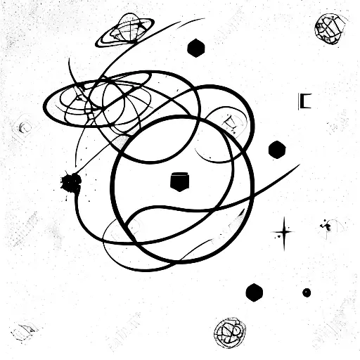 Hedonism and astrophysics tattoo design idea