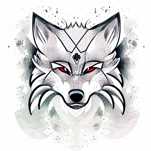 wolf witcher for girl tattoo design idea
