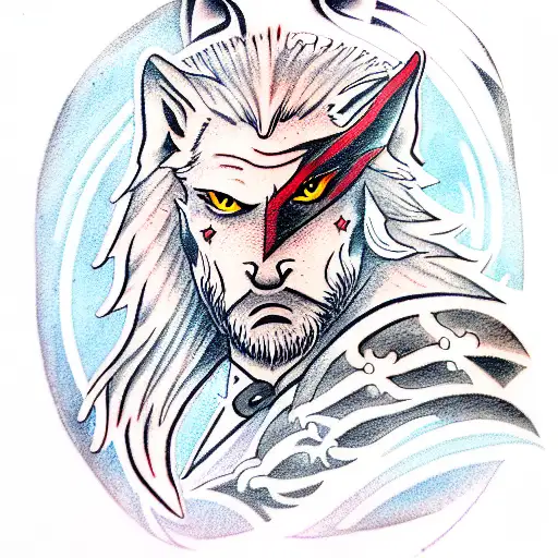 wolf witcher geralt of rivia beautiful for a girl tattoo design idea