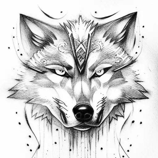wolf witcher for girl tattoo design idea