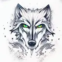 wolf witcher for girl tattoo design idea