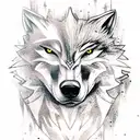 wolf witcher for girl tattoo design idea