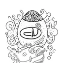 fine line avocado with the word growth in cursive tattoo design idea