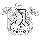 fine line avocado with the word growth in cursive tattoo design idea