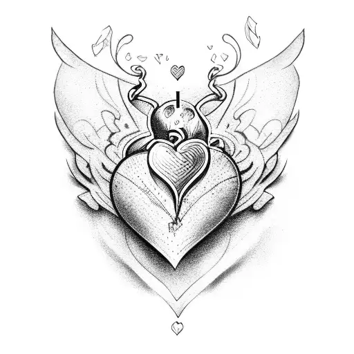 Heart with open wings tattoo design idea