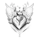 Heart with open wings tattoo design idea