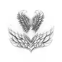 Heart with open wings tattoo design idea