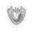 Heart with open wings tattoo design idea