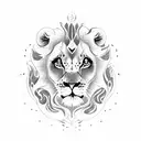 Baby Lion with dragon tattoo design idea