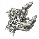 skeleton hand asl i love you tattoo design idea