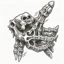 skeleton hand asl i love you tattoo design idea