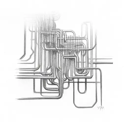 Pipes That Create A Maze tattoo design idea