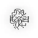 Pipes That Create A Maze With A white circle in the middle tattoo design idea