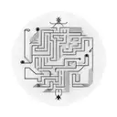 Pipes That Create A Maze With A white circle in the middle tattoo design idea