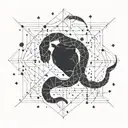 Scorpio constellation intertwined with geometric patterns tattoo design idea