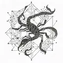 Scorpio constellation intertwined with geometric patterns tattoo design idea