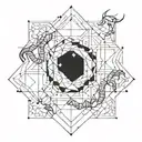 Scorpio constellation intertwined with geometric patterns tattoo design idea