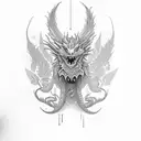 DRAGON SMOKING A JOINT SURROUNDED BY CANNABIS FLOWERS tattoo design idea