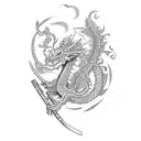 DRAGON SMOKING A JOINT SURROUNDED BY CANNABIS FLOWERS tattoo design idea