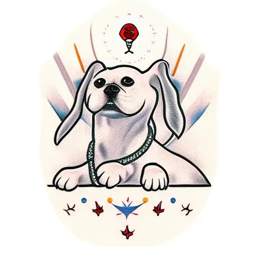 minimalistic dog tattoo design idea