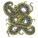 two headed dead snake   tattoo design idea