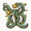 two headed dead snake   tattoo design idea