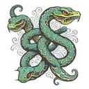 two headed dead snake   tattoo design idea