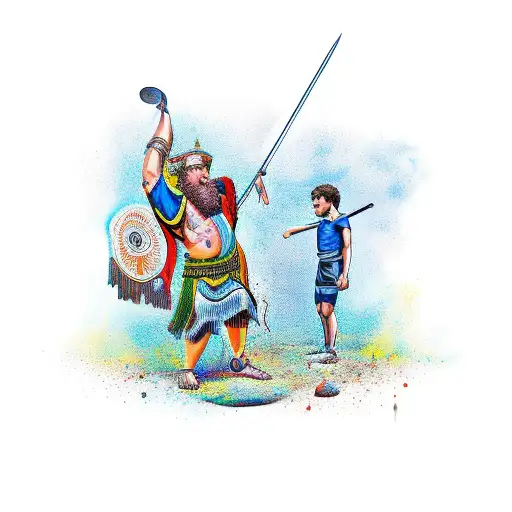 david and goliath tattoo design idea