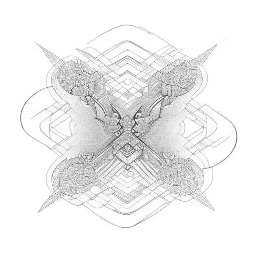 fractal,legs tattoo design idea