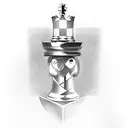 chess piece with black belt tattoo design idea