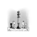 chess piece with black belt tattoo design idea