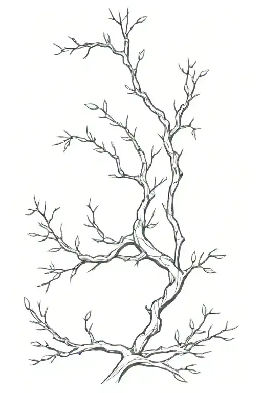 poision tree branch tattoo design idea
