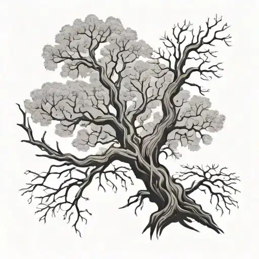 poision tree branch tattoo design idea