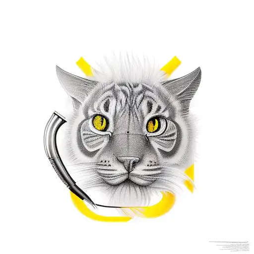 yellow number 3 tattoo design idea