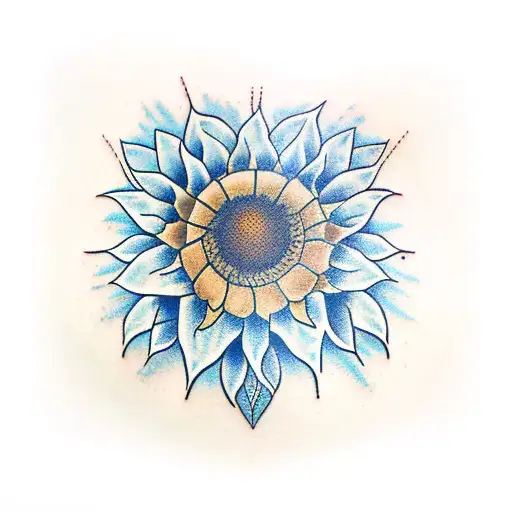 masculine sunflower tattoo on man's chest tattoo design idea