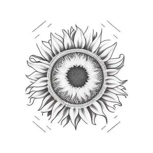 masculine sunflower tattoo on man's chest tattoo design idea